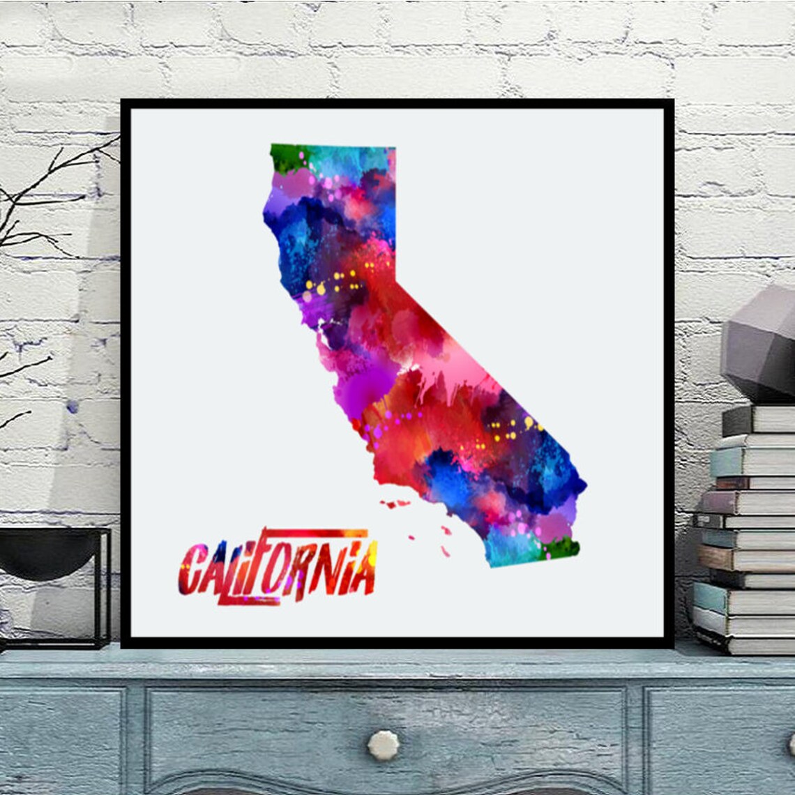California california wall art mapa de California regalo Etsy