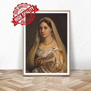 La velata, La donna velata, The woman with the veil, Raphael, / Exhibition Poster Set - Museum Print ,  Stretched, Ready to Hang