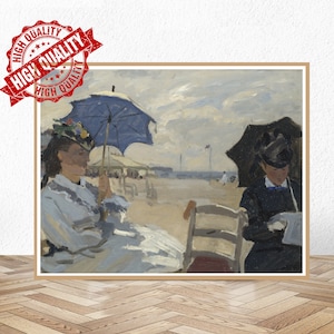 The Beach at Trouville / By Claude Monet / Museum Poster  / Gallery Print
