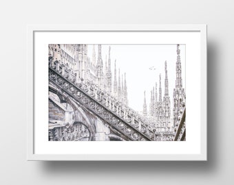 Milan Fine Art Print,Elegant Wall Decor, Italian Feeling for Your Home,Architecture Home Decor, Travel Photography, Monochrome  Photo Print