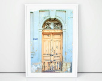 Malta Travel Photography, Rustic Door of Malta,Fine Art Print, Artistic Pastel Wall Print,Colorful Home Decor, Pastel Art For Wall