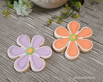 Moms Mothers Day Floral Daisy Flowers Springtime Easter 1 Dozen Sugar Cookies