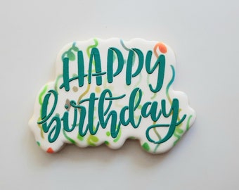 Happy Birthday Celebration Numbers 1 Dozen Sugar Cookies