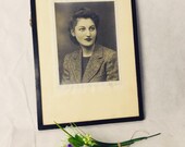 Vintage Antique Photograph - Ebonised - Black and white Photo picture - Lady portrait fashion pretty style pocture (m)
