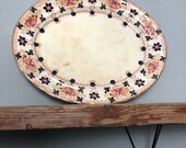 Antique Furnivals Cluny Oval Large Meat Plate Turkey Platter Display Charger imari style huge
