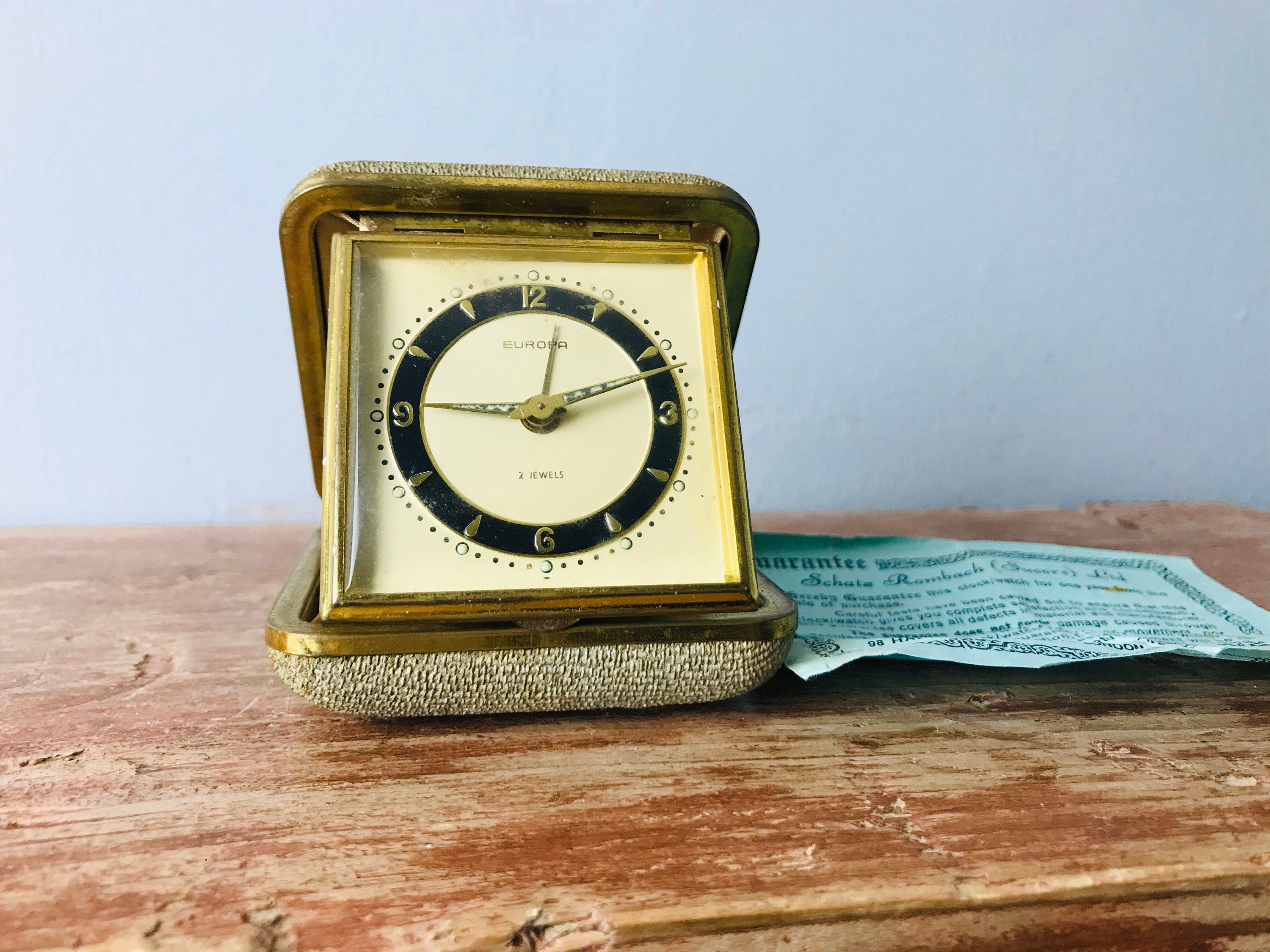 Europa 2 Jewel 1962 Travel compact Alarm Clock Mid century Etsy