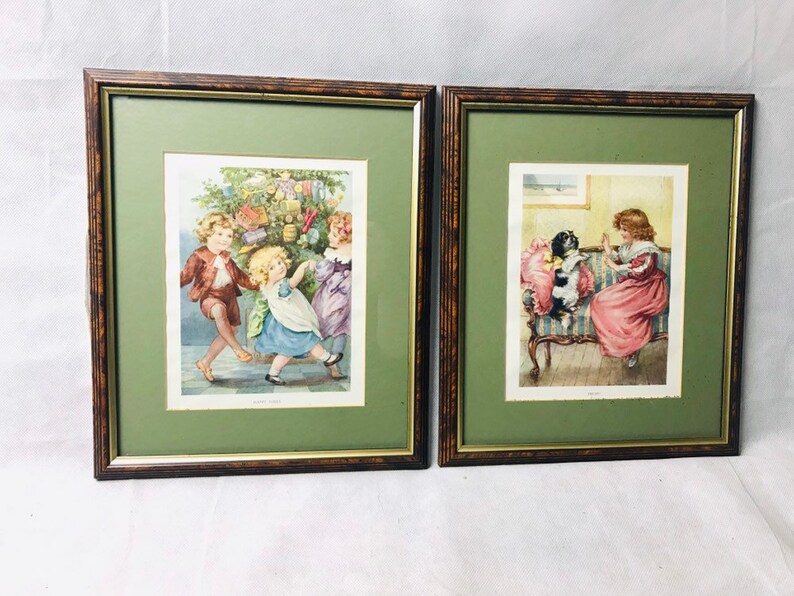 Trust Happy Times Vintage Prints Pair Girls Retro Etsy