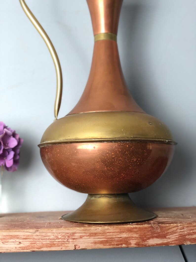 Antique Copper and Brass Tall Jug 48cm Vintage Measures Etsy UK
