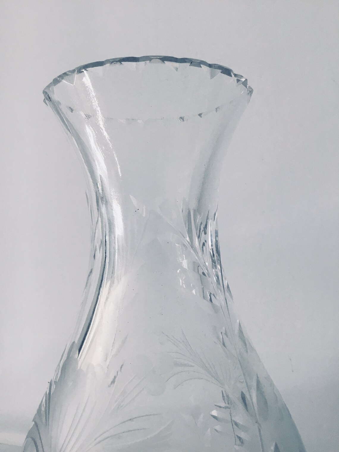 Royal brierley chunky crystal cut glass vase honey suckle Etsy