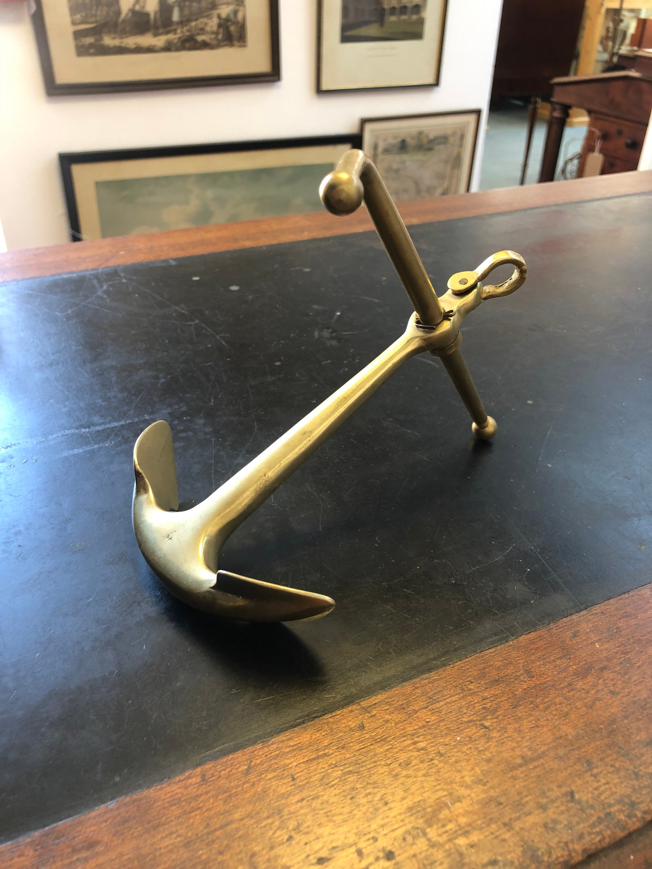 Vintage brass anchor home decor nautical retro boat marine Etsy