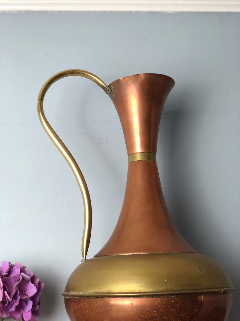 Antique Copper and Brass Tall Jug 48cm Vintage Measures Etsy UK