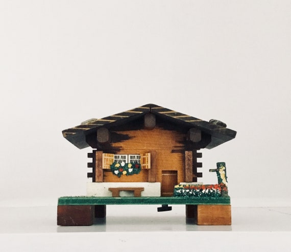 R B Switzerland Mapsa Swiss Movement Musical Lodge Log Cabin Etsy