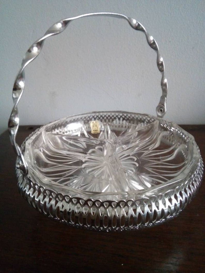 VMC Reims France Hors D'oeuvre Snack Glass Dish With White Etsy