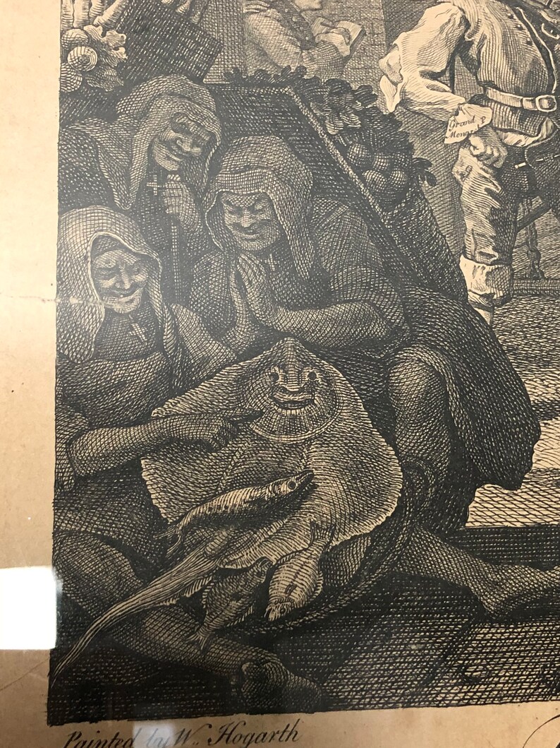 Antique 18th Century Hogarth Engraving O the Roast Beef of Old Etsy