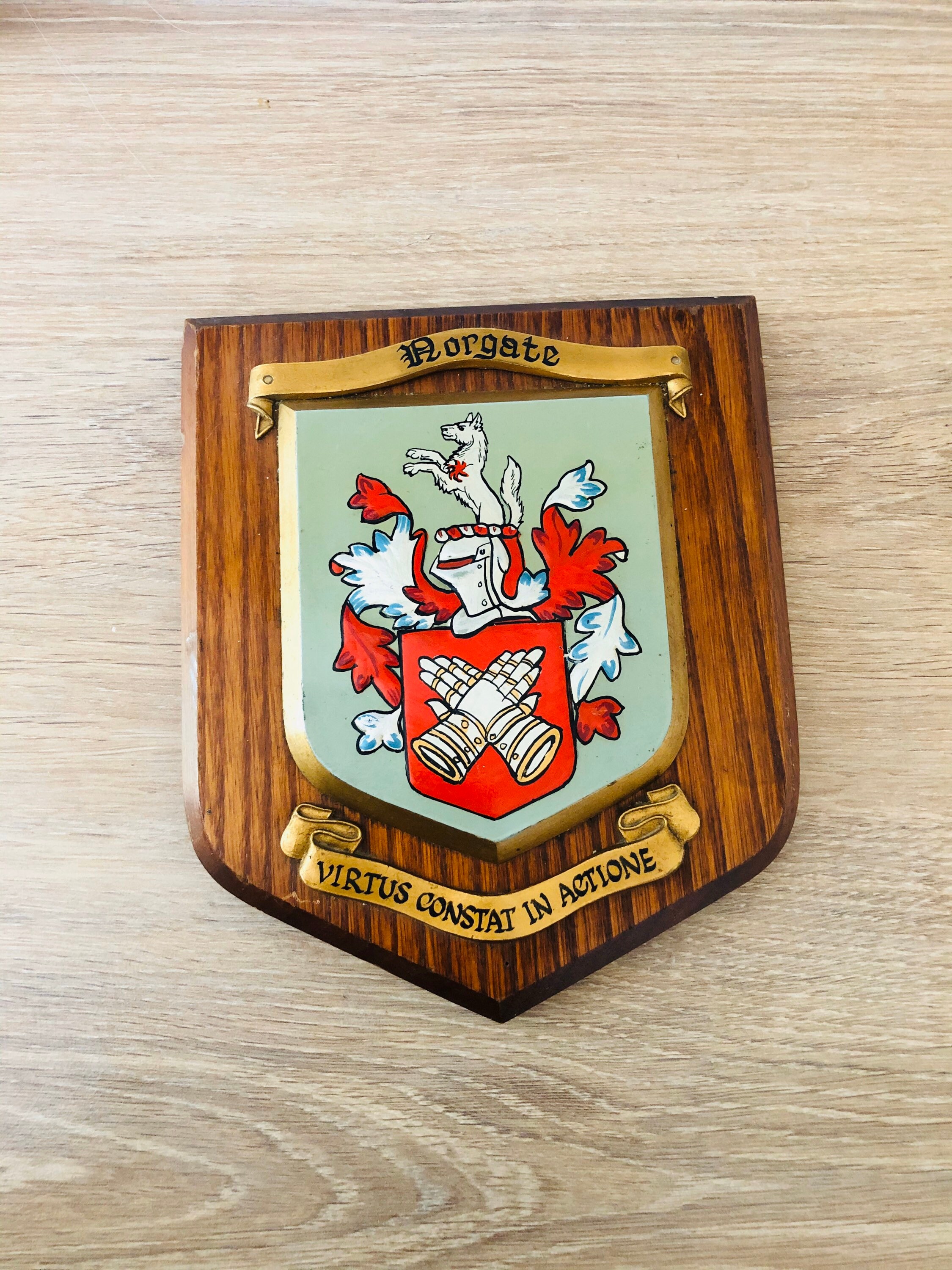 Coat of Arms Plaque With Motto Wooden Plaque Latin Etsy UK