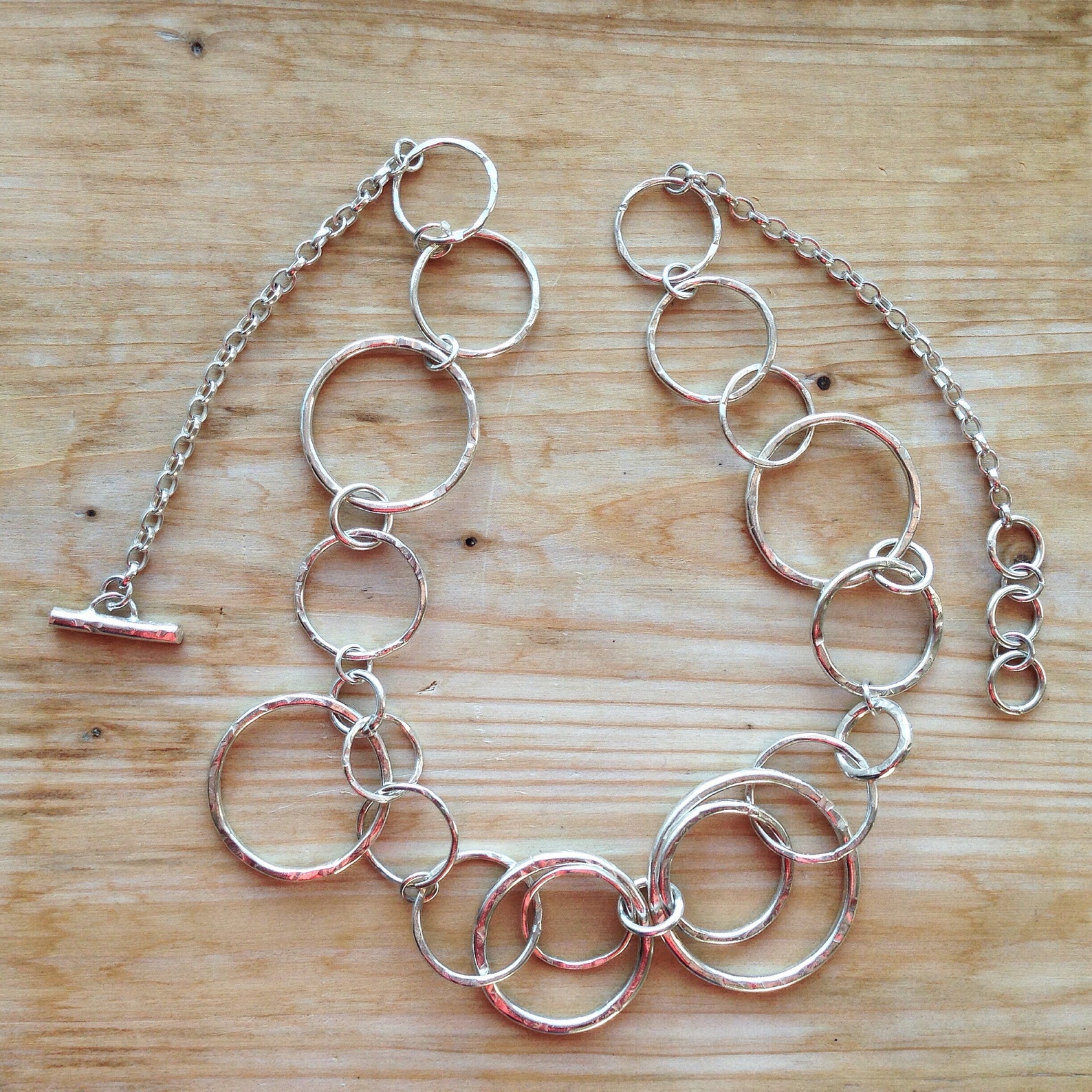 Hula Hoop Necklace/sterling Silver Multi Hoop | Etsy
