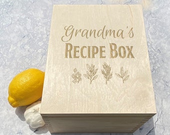 Recipe Box - Personalised Gift Kitchen Recipes Organisation - Cooking Baking