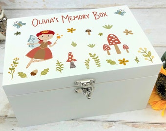 Fairy Woodland Children's Memory Box Personalised New Baby Christening Gift