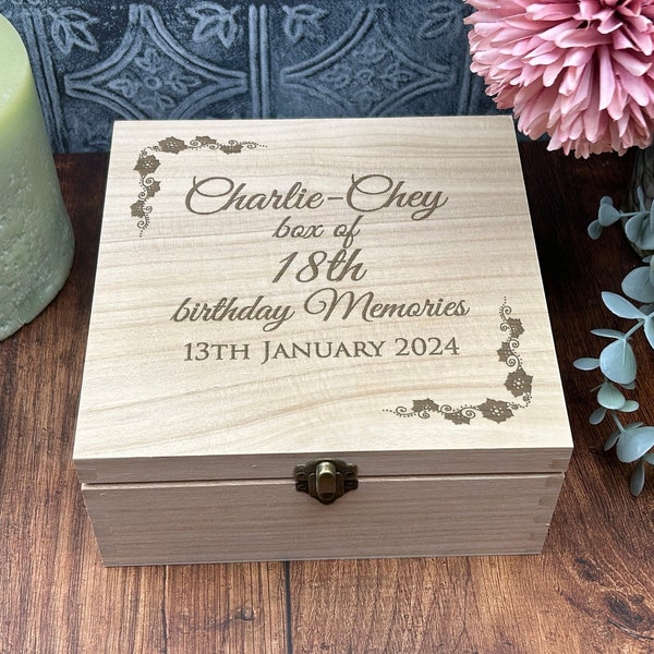 Birthday Memory Box Memories Personalised Gift 18th 21st 30 40 50 Time Capsule