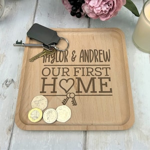 Our First Home Key Tray Dish Personalised Housewarming Gift Keys Trinkets