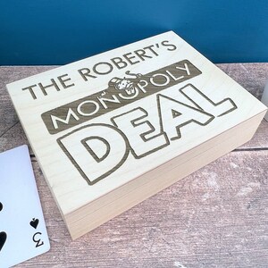 Caja de cartas Monopoly Deal personalizada para regalo, juegos apilables