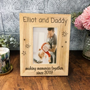 Personalised Oak Photo Frame Making Memories Together 6x4 image 1