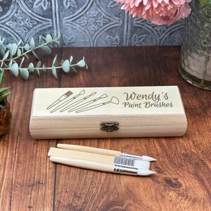 Paint Brushes Left Art Supplies Box Artist Personalised Gift Mother's Father's Day Painting Present