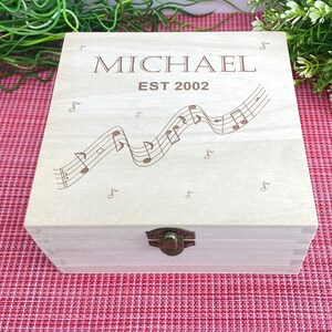 Music Notes Design Music Sheet CD Storage Box Memorabilia Festivals Personalised Tickets Gig Concert Gift image 5