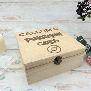 Pokémon Card Storage Box Collector Personalised Gift Pokeball Pokemon Wooden Gift Collection image 2