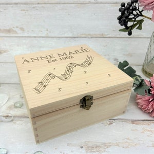 Music Notes Design Music Sheet CD Storage Box Memorabilia Festivals Personalised Tickets Gig Concert Gift image 2