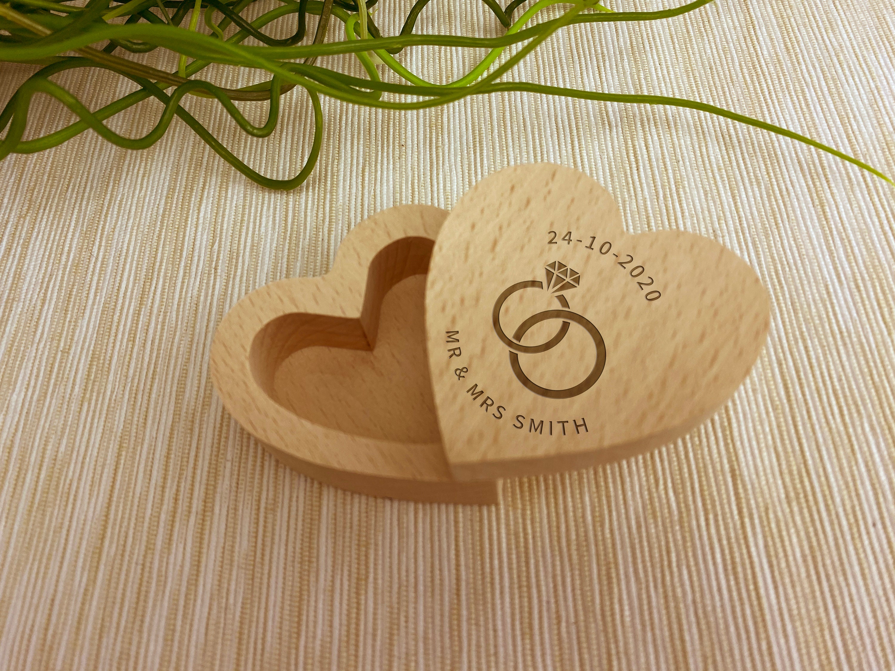 Diamond Ring Design Wedding Ring Carrier Heart Box Etsy