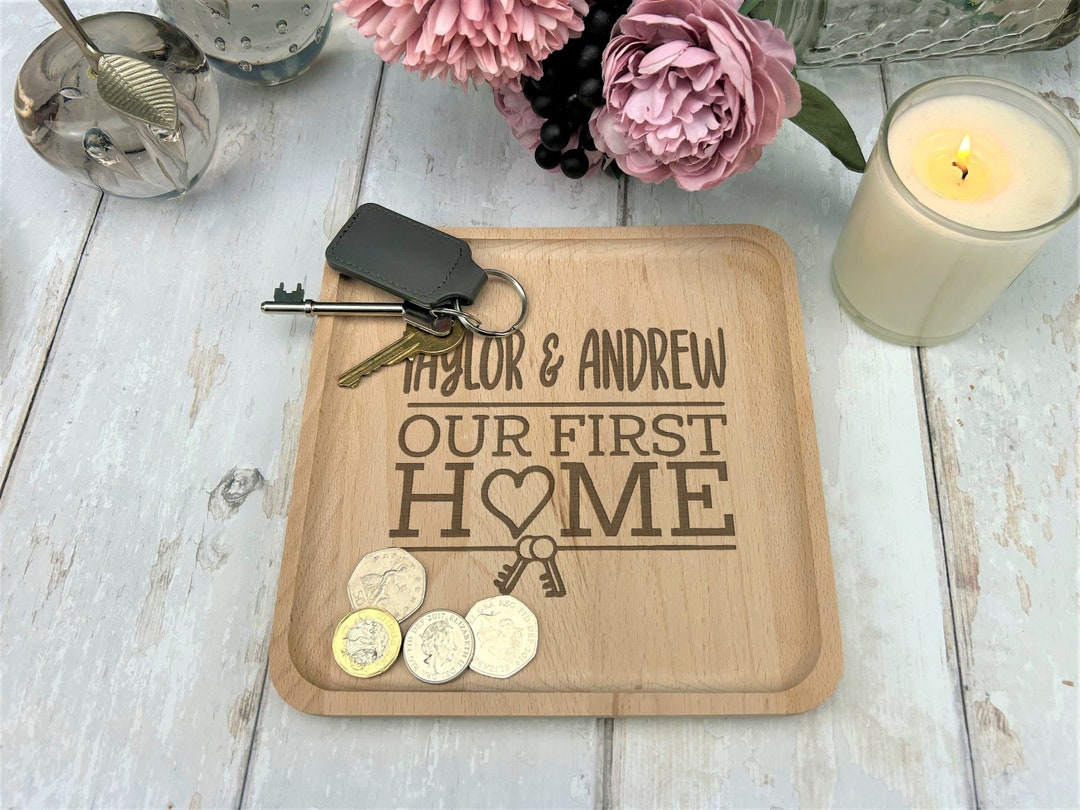 Our First Home Key Tray Dish Personalised Housewarming Gift Keys ...