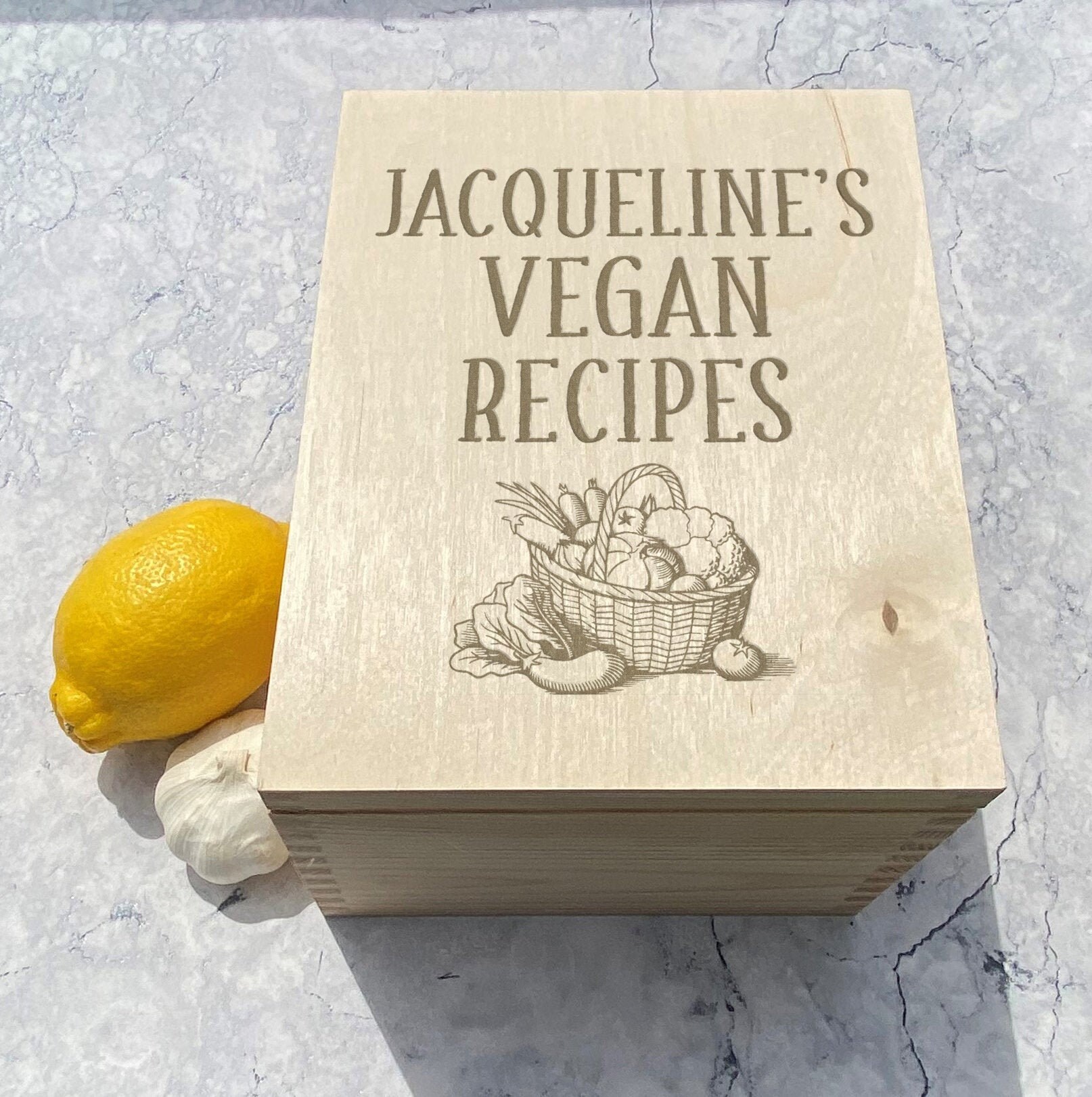 Vegan Recipe Box Personalised Gift Kitchen Cooking Baking Eco Etsy UK