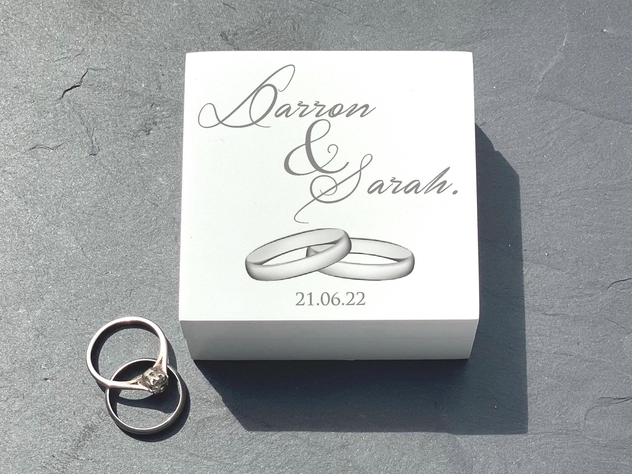 Double Ring Box - Personalised Wedding Day Ring Carrier - Names and Double Ring Box - Personalised Wedding Day Ring Carrier - Names and