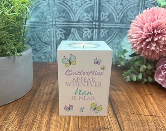 Butterflies Appear Personalised Candle Holder Loss Gift Remembrance RIP Memorial