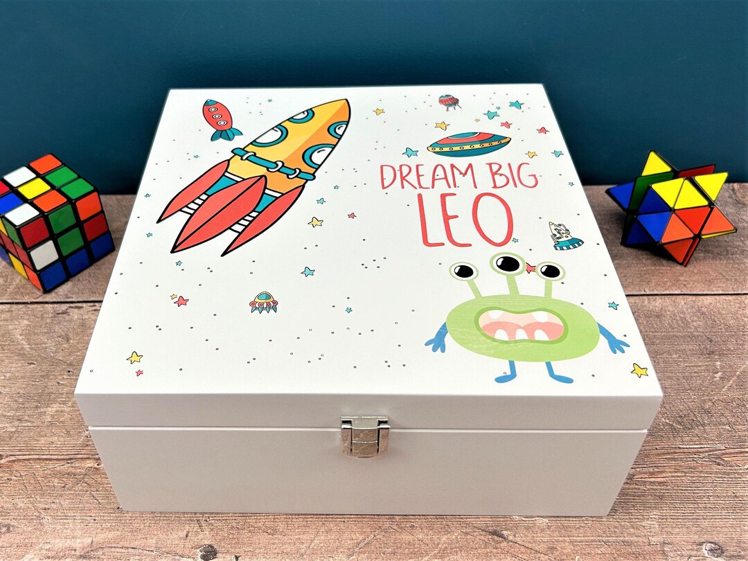 Space Alien Theme Children's Memory Box - Personalised - Astronaut ...