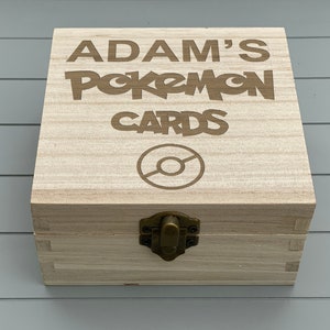 Pokémon Card Storage Box Collector Personalised Gift Pokeball Pokemon Wooden Gift Collection image 5