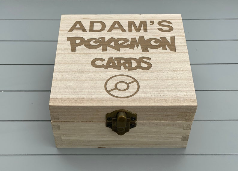 Pokémon Card Storage Box Collector Personalised Gift Pokeball Pokemon Wooden Gift Collection image 5