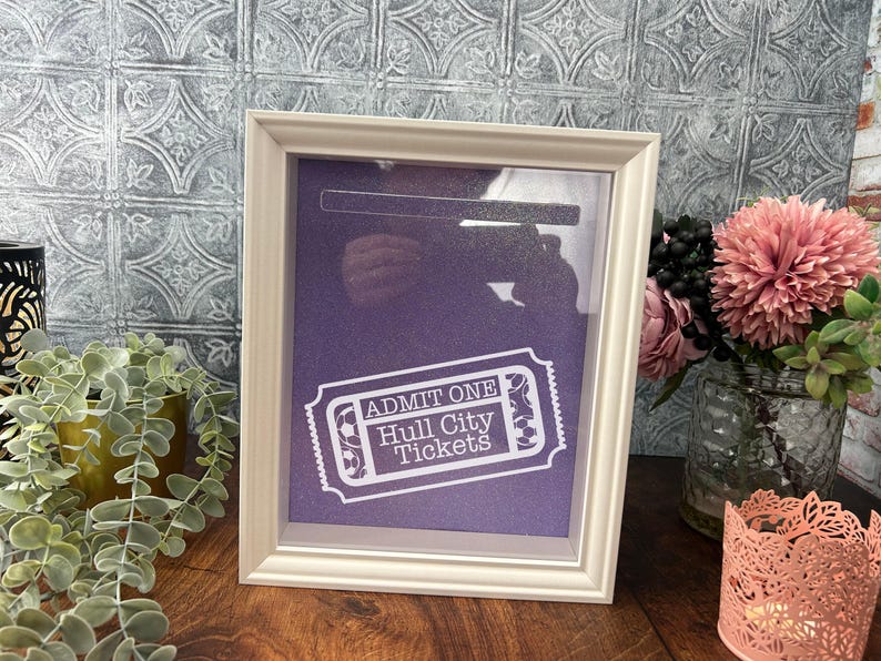 Football Match Ticket Box Personalised Gift Tickets Memory Box Shadow Frame Premier Champions League zdjęcie 2