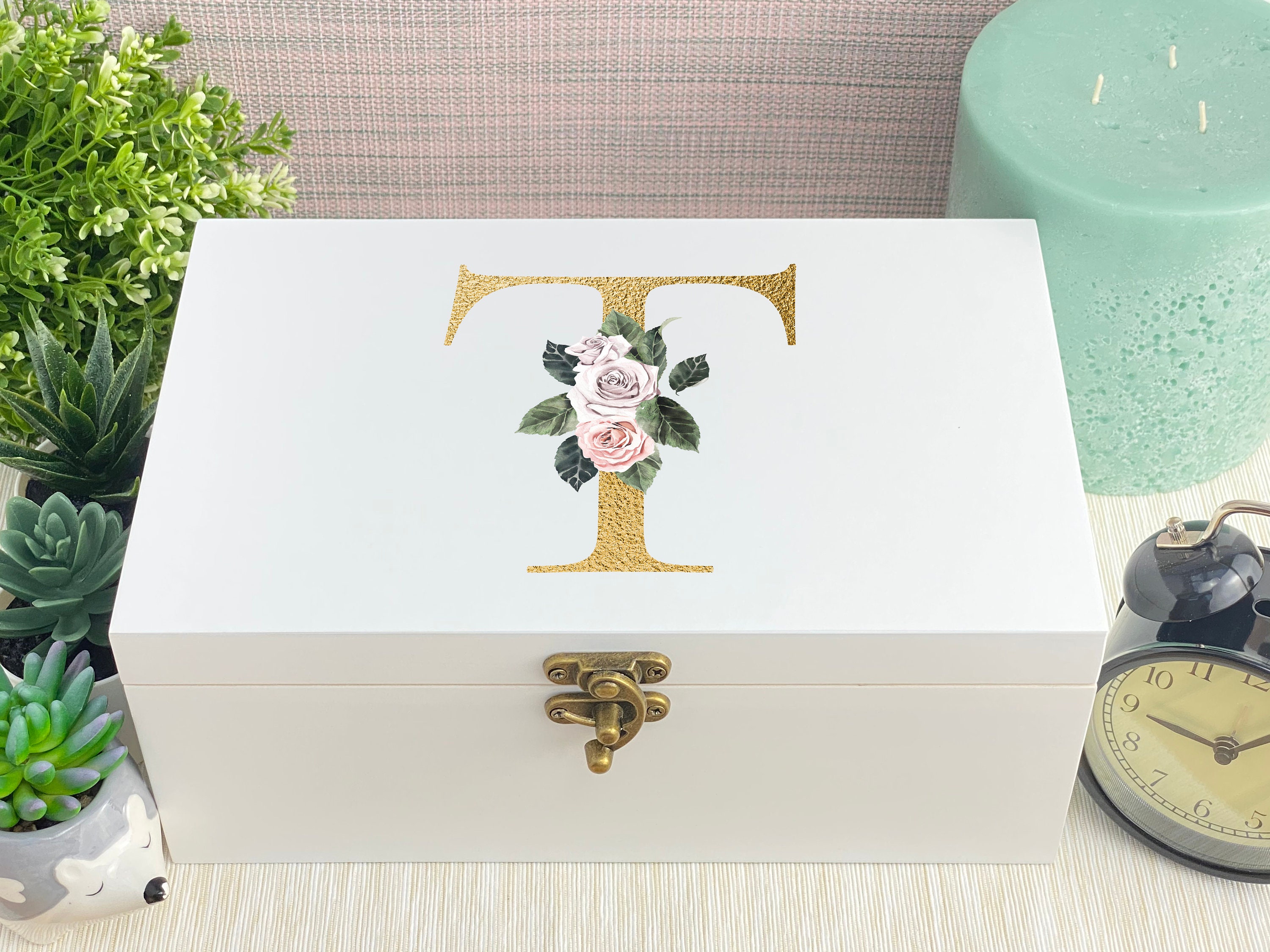 Monogram Floral Initial Personalised Jewellery Box Gift Girls Etsy UK