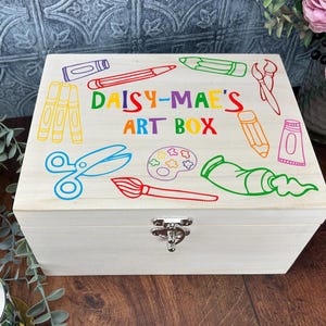 Personalisierte Künstler Aufbewahrungsbox - Holz Kunst Liefert Aufbewahrungsbox - Benutzerdefiniertes Namensgeschenk für Künstler & Kreative