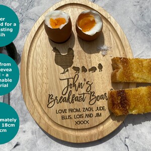 Tabla de desayuno para el Día de la Madre de Wee Chicks, regalo personalizado con forma de huevo para mamá. imagen 4