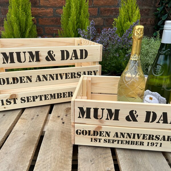 Stencil Font Bespoke Personalised Wooden Crate For Any Occasion Beers Drinks Hamper Gift