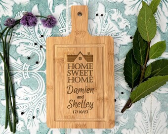 Home Sweet Home Wooden Chopping Board - Housewarming Gift - Personalised