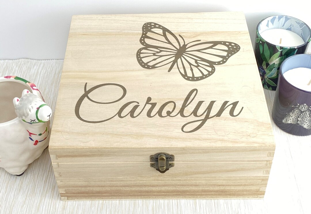 Butterfly Gift Box Personalised Wooden Memory Box Memories - Etsy