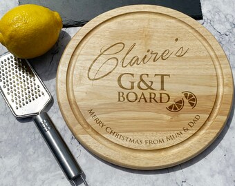 Gin and Tonic Board - Any Name and Personalised Message - Drinking Gift 18th