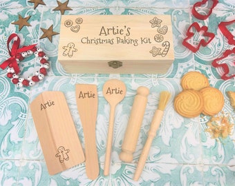 Christmas Children's Baking Set Festive Cookies Biscuits Personalised Gift XMAS