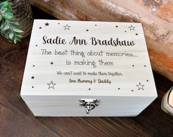 Star Design Time Capsule Memory Box Ideal For New Baby - Christening - Baby Shower - Wedding - Couples - Family Gift - Memories