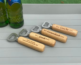 Father's Day Bottle Opener - Best Dad Grandad Uncle Ever - Personalised Gift