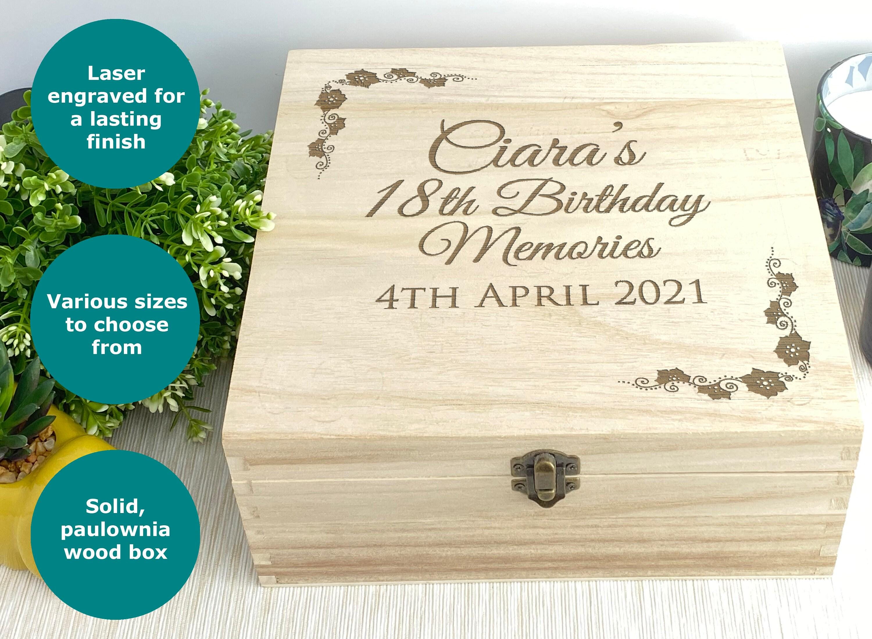 Birthday Memory Box Memories Personalised Gift 18th 21st 30 40 50 Time ...